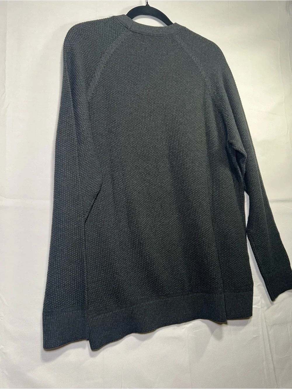 The Normal Brand Men’s Charcoal Gray Textured Crewneck Sweater Medium